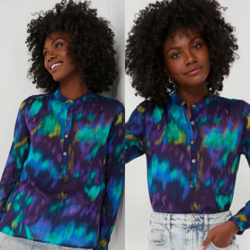 NWT Isabel Marant Étoile Maria Watercolor Print Blouse Size 10